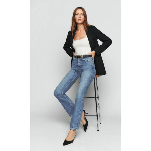 Reformation Cynthia High Rise Straight Jeans Womens 26 Colorado Button Fly New - Picture 14 of 14